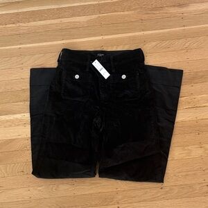 Wide leg crew velvet pants